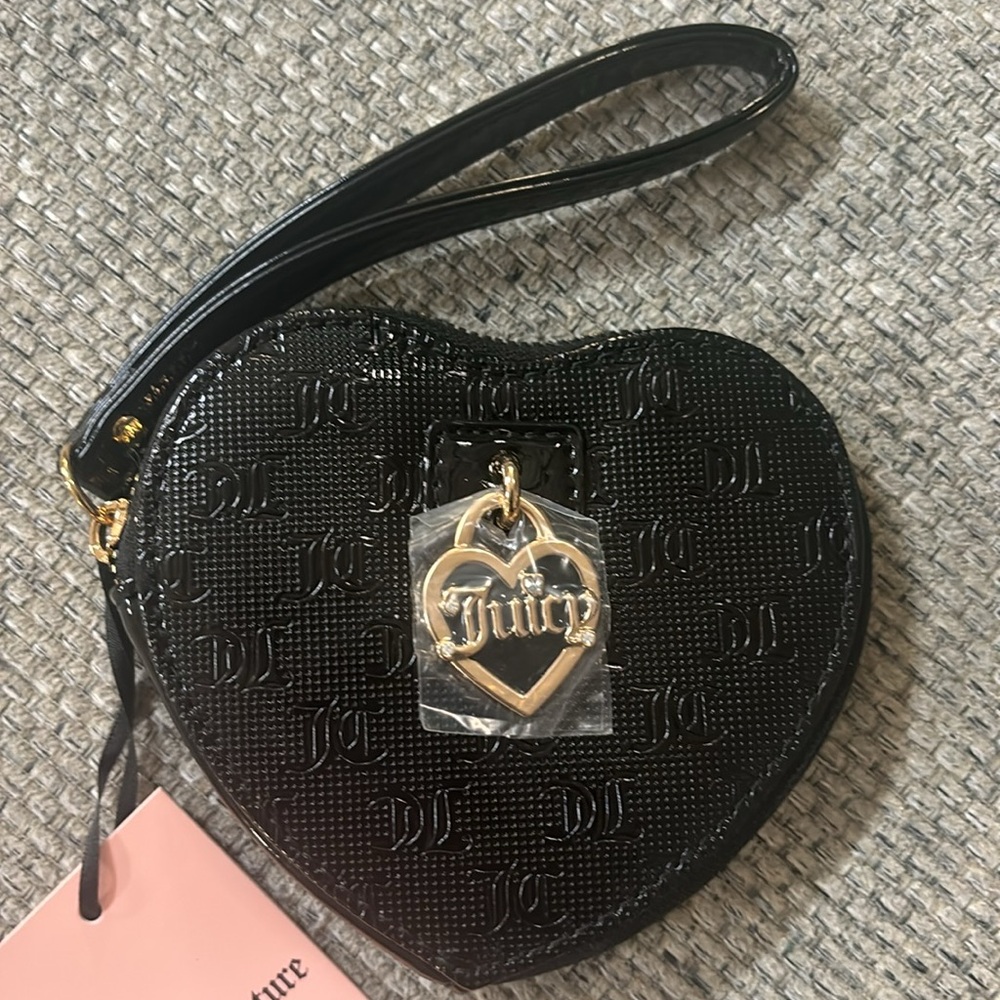 Juicy Couture Black Heart Wristlet NWT